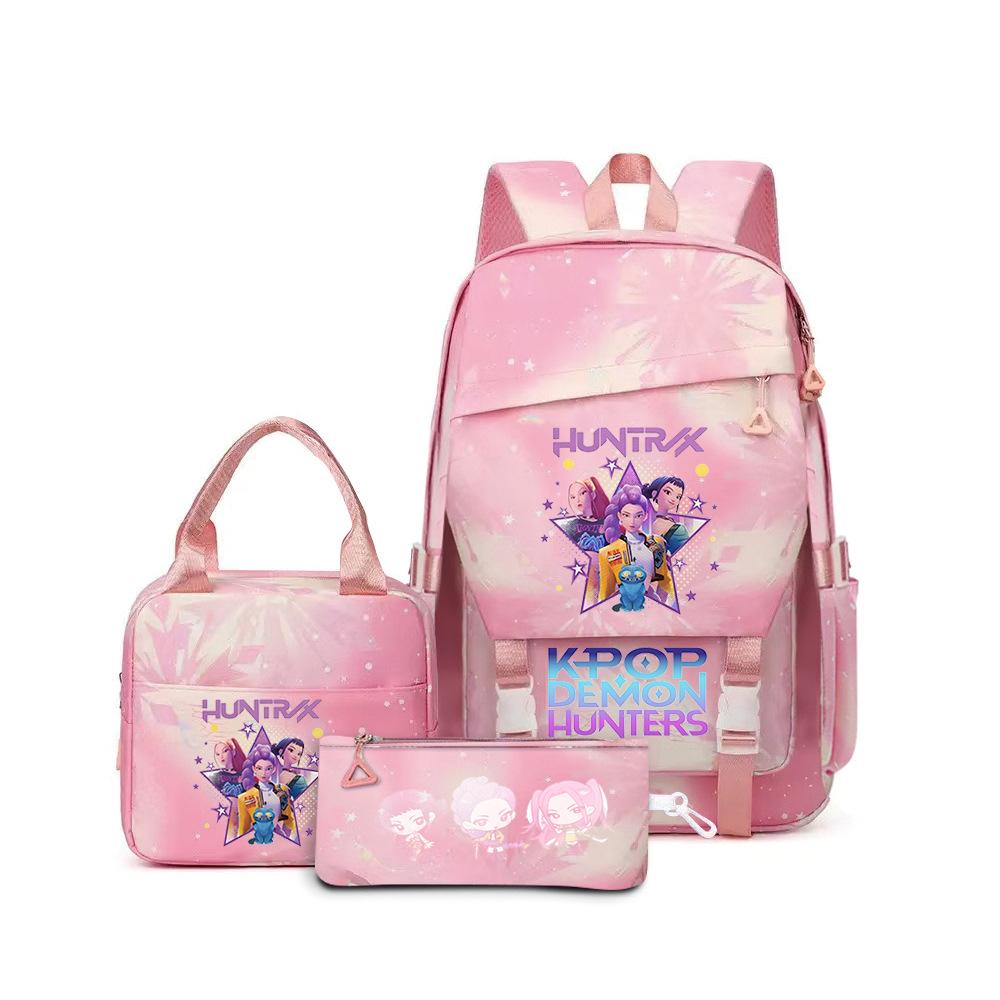 Kpop Demon Hunters, Elementary School Bag, Children'S Backpack, Lunch Bag, Pencil Bag, Three-Piece Set, Student Backpack