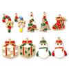 1 Piece 304 Stainless Steel Christmas Charms 18K Gold Plated Enamel Snowman Candy Cane Tree Pendant For Necklace Earrings Making