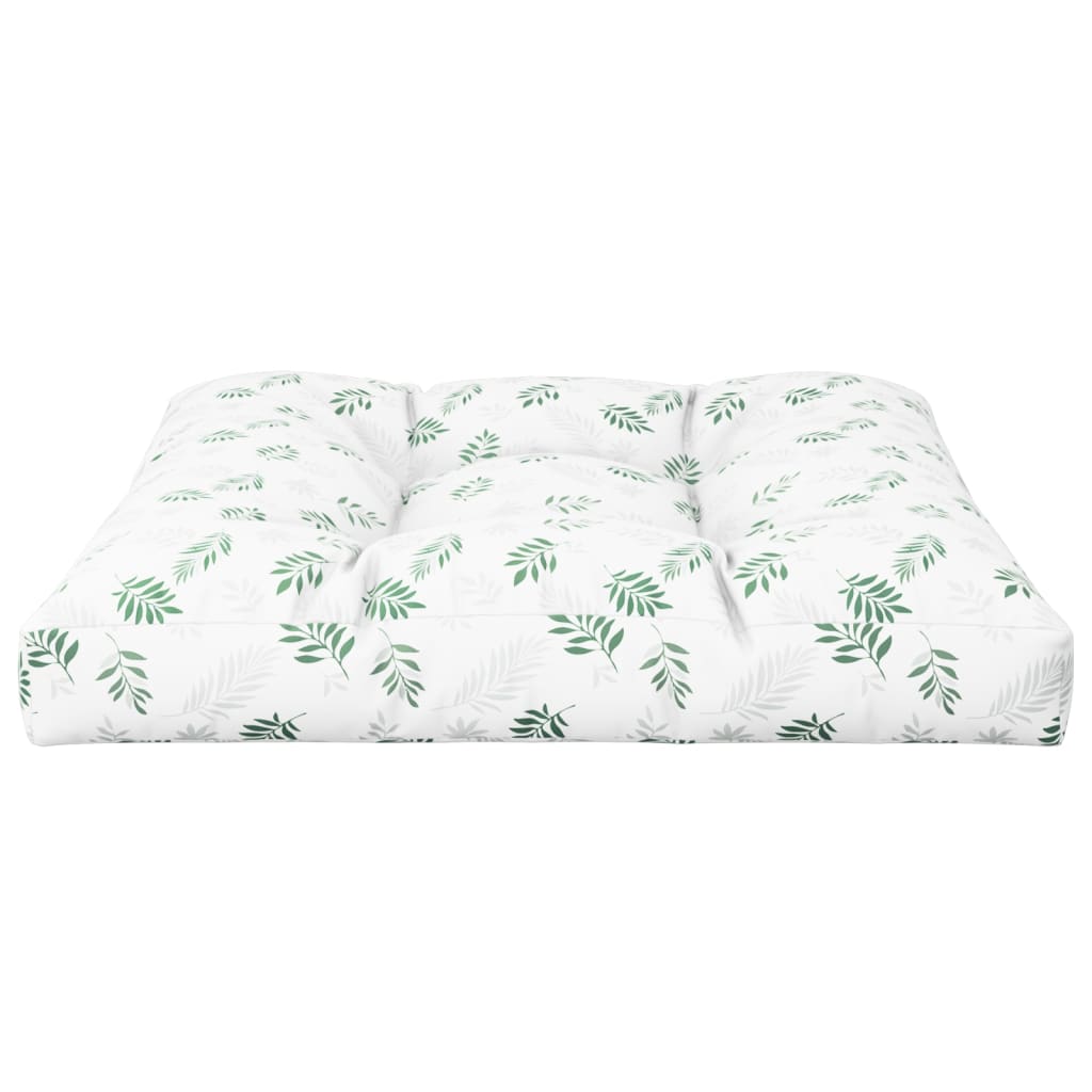 Pallet Cushion with Leaf Pattern 80 X 80 X 12 Cm Fabric