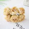 6PCSArtificial Flowers Silk Stamen Rose For Wedding Bridal Bouquet Decor Home Living Room Bonsai DIY Christmas Wreath Accessory