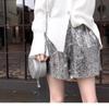 Fritidsshorts for kvinner Sommermote Y2K paljettdesign Høy midje Slank Løs Enkel A-linje shorts med brede ben Koreansk gatetrend