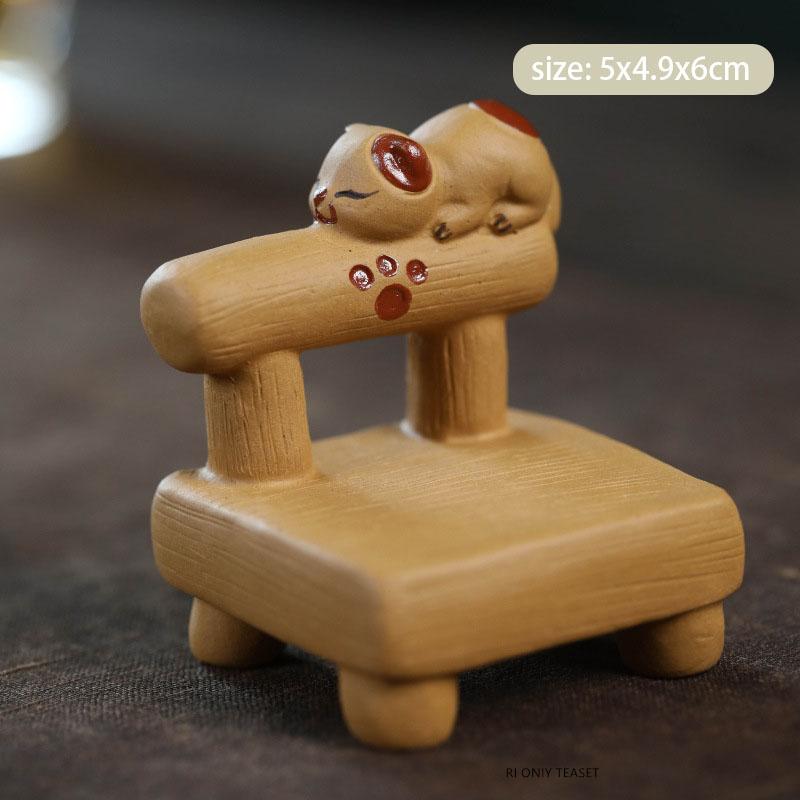 Yixing Purple Clay Tea Pet Creative Handmade Chair Model Ornaments Desktop Decors Crafts Chinese Zisha Tea Set Decoration