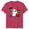 Halloween TShirt Ghost Pumpkin Iced Coffee Spooky Graphic Adults Kids Tee