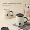 BJ 420ML Ceramic Coffee Mug with Lid and Spoon