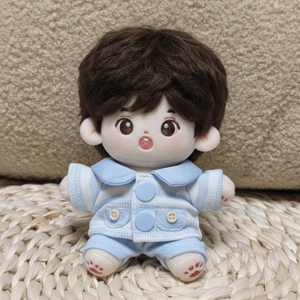 1 Set Blue 10cm Cotton Doll Clothes Casual Suit Doll Dress Up Set  Doll Accessories