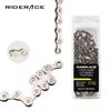 RIDERACE Bicycle Chain 116L 8 9 10 11 12 Speed Silver Ultralight Mountain Road Bike Chain For 24/27/30 Variable Speed Chain