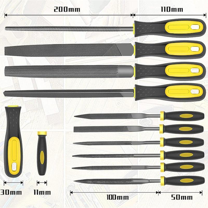 For Precision Metal File Work Wood Files 17pcs Metal Hand File Set Files with Brush Steel Files