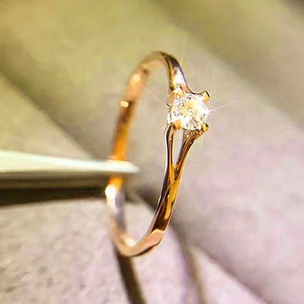 Classic Simple Silver Color Stainless Steel Four Claws Zircon Couple Rings for Women Men Luxury Wedding Anniversary Jewelry Gift