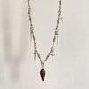 Fashionable Gothic Inspired Crucifix Pendant Necklace with Alloy Chain Vintage Jewelry Accessory Unisex Accessories