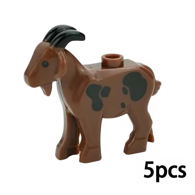 MOC City Animal Building Block Figures Goat Sheep Eagle Owl Panda Parrot Seagull Penguin Zoo Fram Accessories Bricks Toy