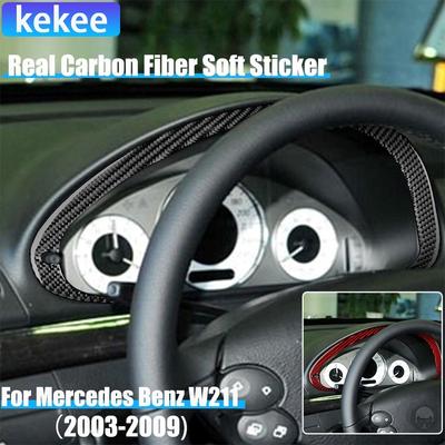 Carbon Fiber Car Accessories Speedometer Frame Cover Soft Sticker For Mercedes W211 E Class 2003 2004 2005 2006 2007 2008 2009