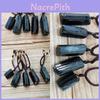 Stunning Natural Black Tourmaline Schorl Pendant Necklace With Irregular Crystal And Adjustable Chain