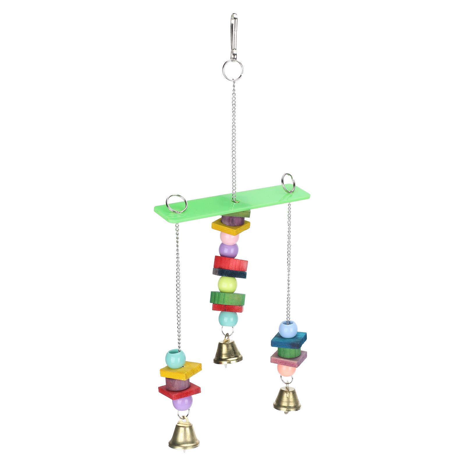 

Pet Bird Swing Chew Toy Hanging Cage Multicolored Acrylic Wooden for Small Medium Parrots