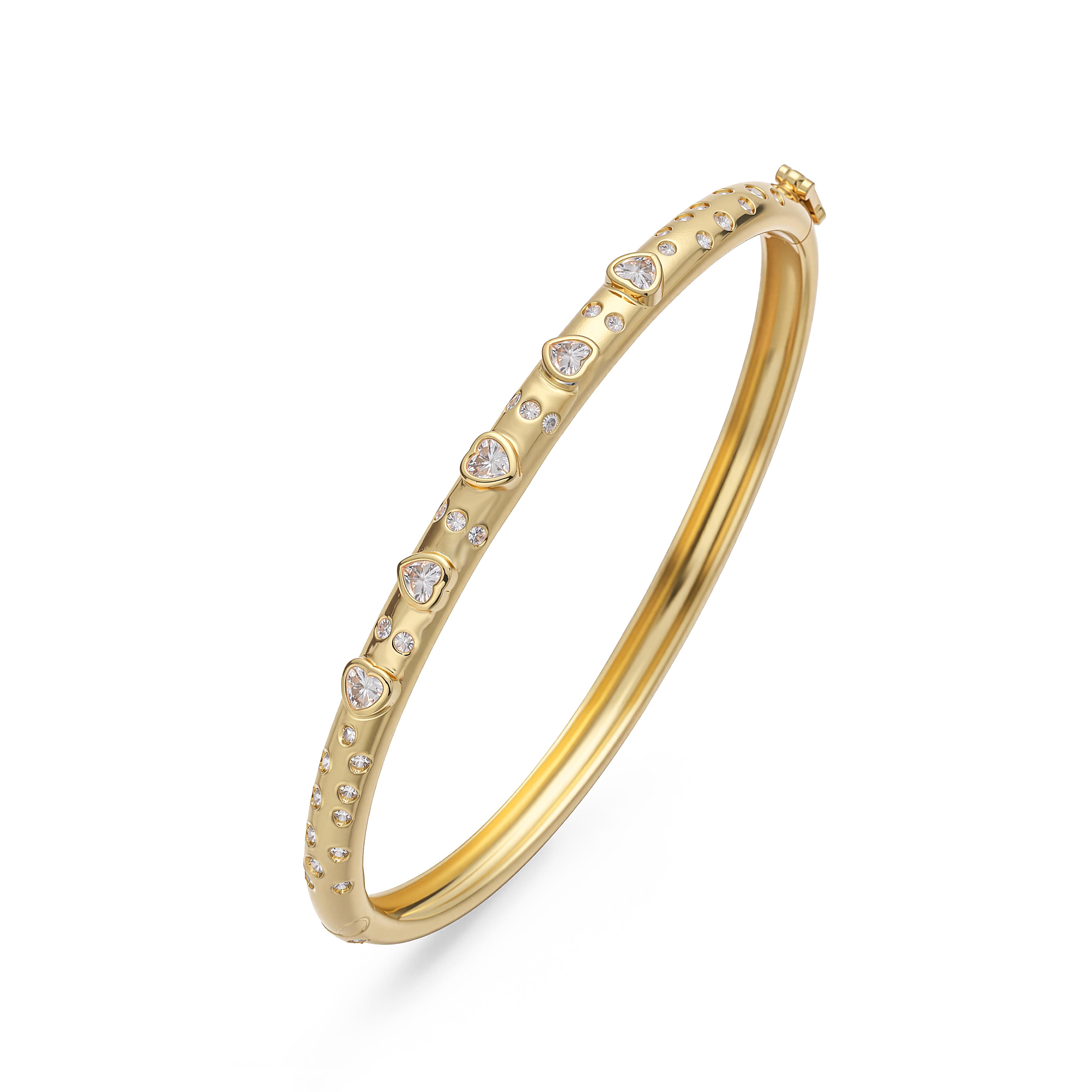 

18K Gold Plated Brass Bangle For Women Sparkling Cubic Zirconia Inlaid Geometric Star Eye Luxury Stackable Bracelet Zircon Gift
