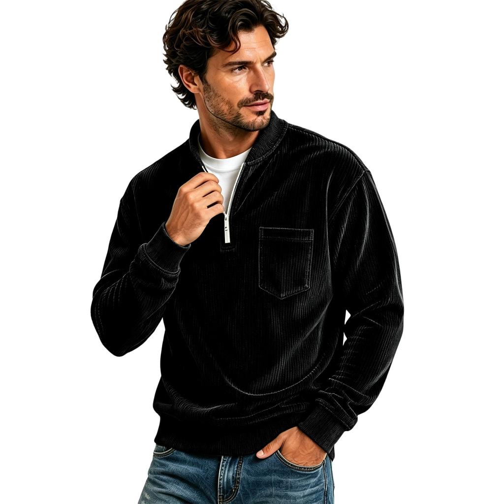 Men's Street Pullover Loose Fit Top with Pockets