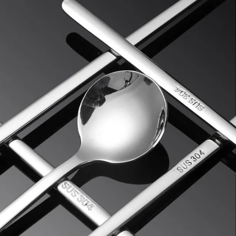 Kaffeelöffel aus Edelstahl mit rundem Kopf, langem Stiel, Eiscreme-Rührlöffel, Dessert-Mischlöffel, Küchengeschirr-Dekoration