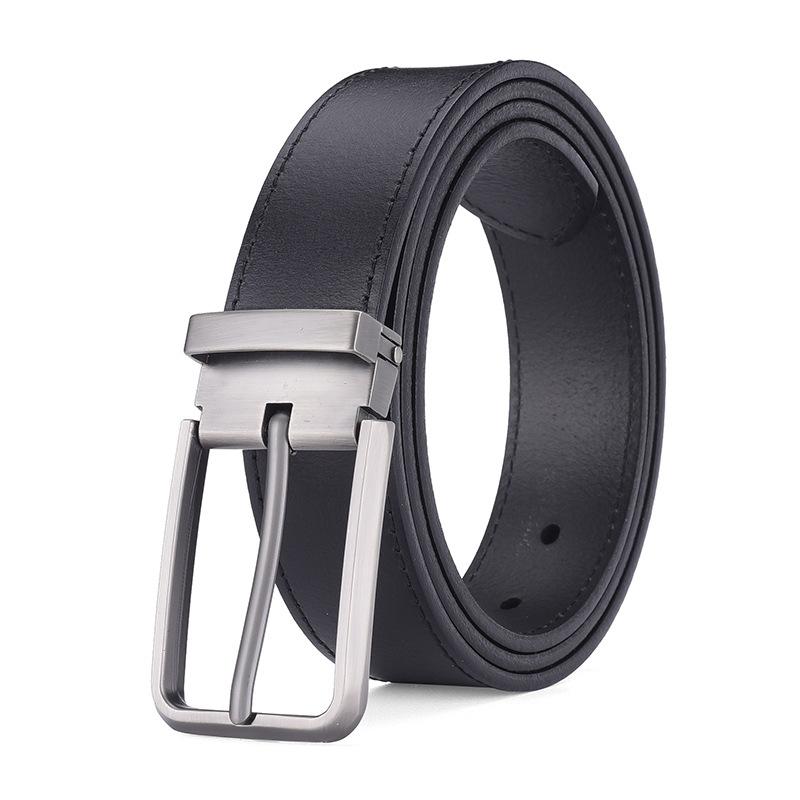 

Ремень мужской, натуральная кожа, первый слой, ремень из коровьей кожи, пряжка из цинкового сплава, мужской ремень премиум-класса 130cm чёрный