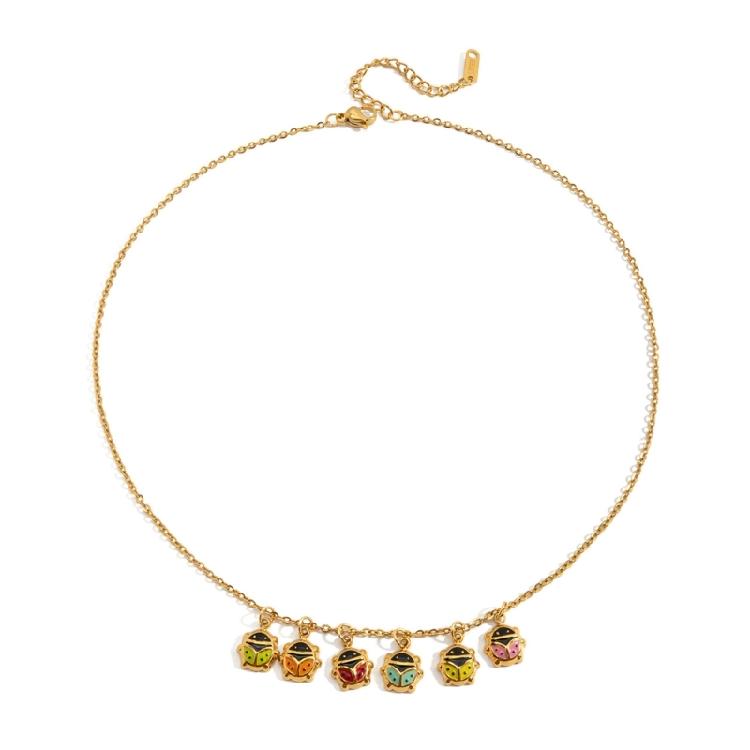 

Adorable Colorful Ladybeetle Necklace Featuring Unique Drip Effect Elegant Collarbone Chain Jewelry For Fashion Lovers 1