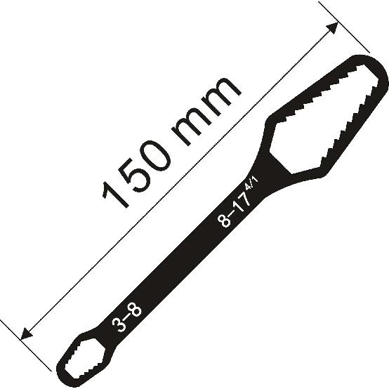 Universal Torx Wrench 3-17mm Adjustable Wrenches Board Double-head Self-tightening Torx Spanner Hand Repair Tools 150mm 3-17mm black