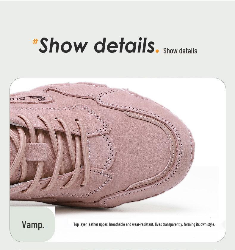 Genuine Leather Plus Size Unisex Outdoor Casual Sneakers for Spring/Summer