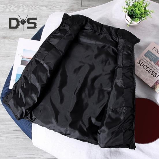 Men Waistcoat Stand Collar Sleeveless Vest Coat with Pockets Zipper Closure Warm Comfortable Down Waistcoat