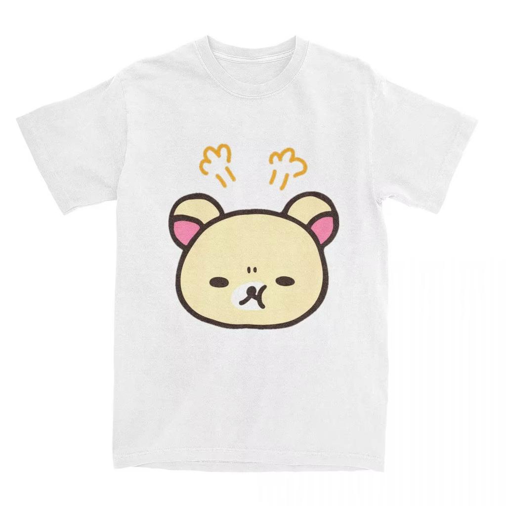 Rilakkuma Angry T-Shirts Men Women Funny Pure Cotton Tees O Neck Short Sleeve T Shirts Original Clothes
