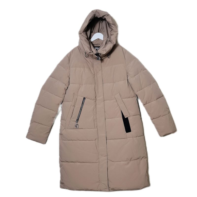 

Export Exported to Russia down Cotton Hooded Mid-Length Cotton Clothing Women s Pure Color Cocoon-Shaped Loose Casual Thick Winter Camel color 50