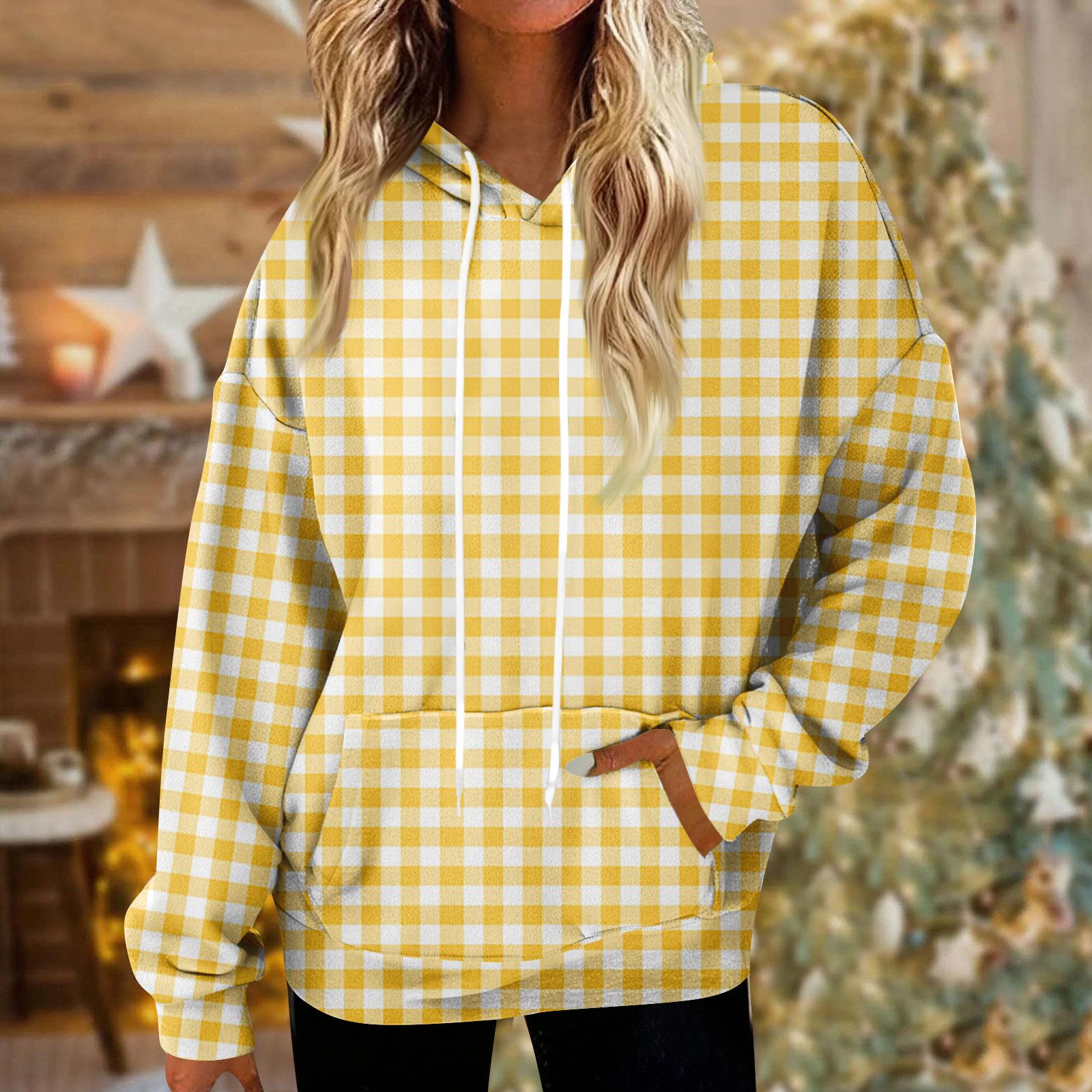 

Толстовки для женщин оверсайз зимние плюшевые милые свитшоты пуловер модная осенне-зимняя одежда XL жёлтый