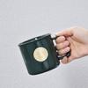 Bronze Badge Korean Ceramic Cup Couple Coffee Cup Office Household Drinking Cup Afternoon Tea Cup Milk Cup