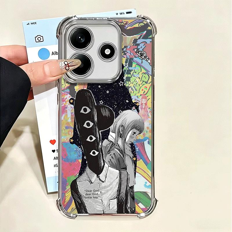 Oyasumi Punpun Anime Plating Phone Case For Xiaomi Poco X5 X6 X7 X8 Pro Max F8 Ultra F7 M8 M7 M5S Redmi 15C 15 14C 13C 13 X3 12C