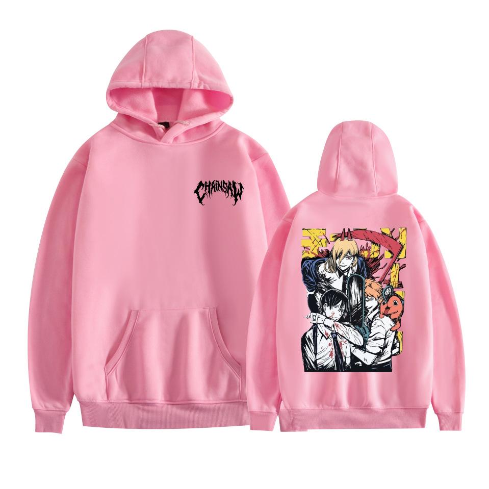 Mens Womens Hoodie Chainsaw Man Anime Hoodies Streetwear Casual Cartoon Printed Hooded Pullover Sweatshirts