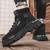 Men's shoes autumn and winter new outdoor high-top casual tooling boots retro men's Martin boots thick-soled heightening short boots