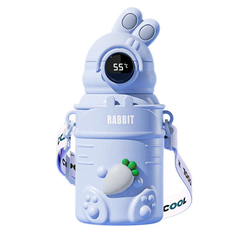 

500 мл дисплей температуры рождественская термокружка с рукавом для чашки герметичная детская соломенная бутылка для воды рождественские подарки украшение 500ml синий