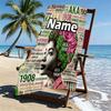 Custom Name Personalized Alpha Kappa Alpha Print Beach Towel, for Trip Camping Beach Party Home Decor, Birthday Gift for Family & Friends