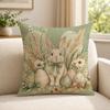 Art Spring Bunnies and Easter Eggs Cushion Cover Soft Short Plush SkinFriendly Cushion Case for MultiScene Use