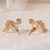 1 Pair Ear Jewelry Gold Plated Anti-rust Jewelry Gift Shiny Bowknot Ear Clips for Clubs