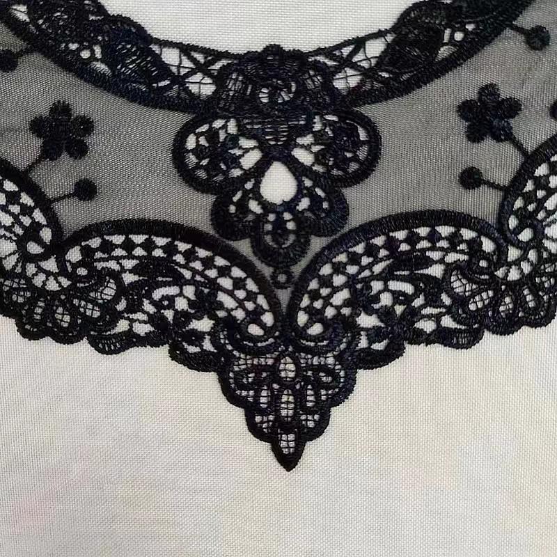 DIY Hollow Lace Collar with Water-Soluble Mesh Embroidery