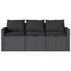 VidaXL Canapé de jardin avec coussins 3 places noir résine tressée, canapé d'extérieur, canapé de jardin 3 places, canapé 366341