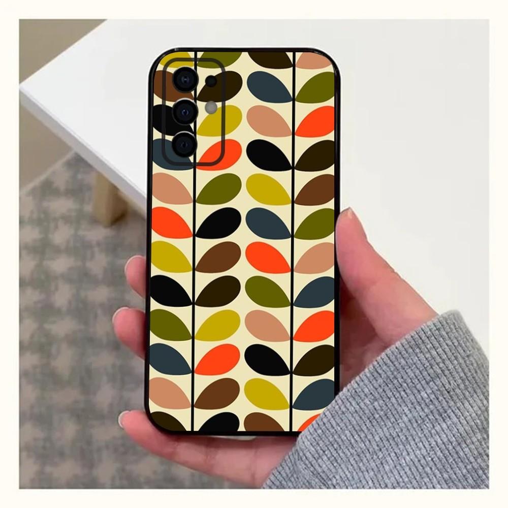 Custodia a Portafoglio Multi Stem Orla Kiely per Samsung S24,S21,S22,S23,S30,Ultra,S20,Plus,Fe,Lite,Note,10,9,5G Nera Morbida