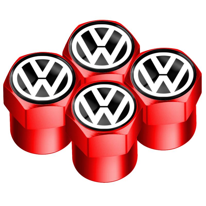 Hub Caps Tire Valve Stem Cap+Keychain Set Dustproof And Practical For Volkswagen GOLF Polo Tiguan VW GTI PASSAT RL7BD4