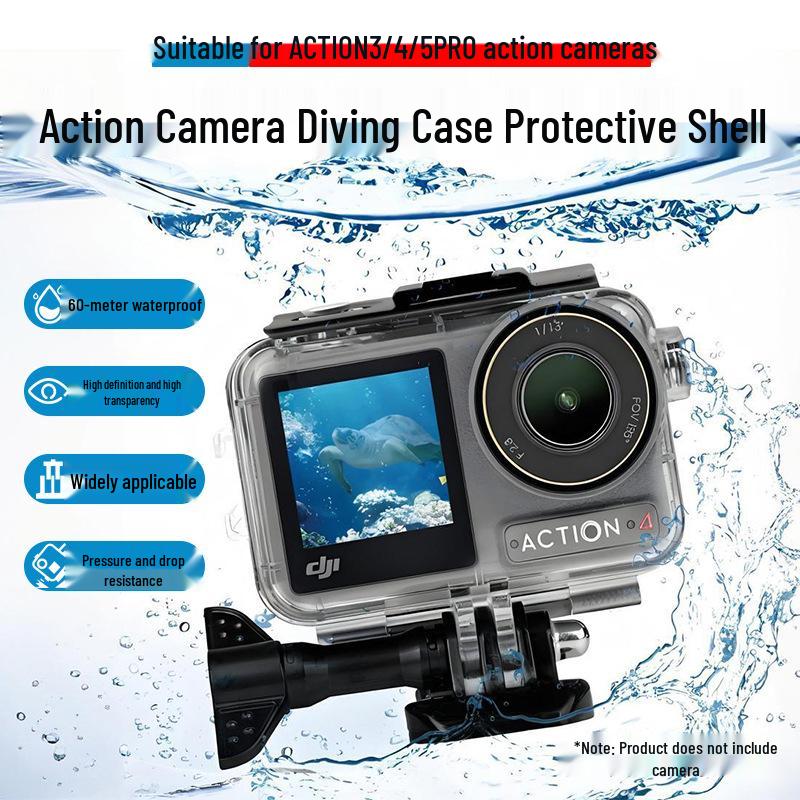 Caixa Estanque para Mergulho DJI Osmo Action 3/4/5 Pro para Câmera Esportiva.