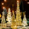 Glowing Glass Christmas Tree Ornaments Home Luminous Desktop Decoration Led Night Light Party Xmas Decorations Festival Kid Gift