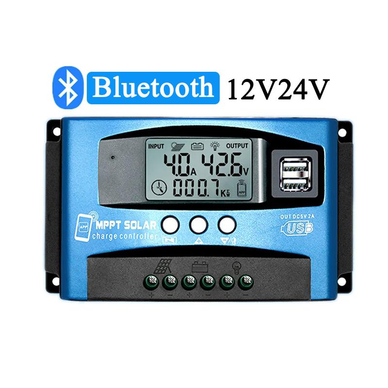 

MPPT Solar Charge Controller 30A 40A 50A 60A 100A 12V 24V Auto Dual USB Load Discharger Solar Panel Regulator LCD Display 30A