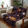Spooky Carriage Full Moon Soft Flannel Blanket Breathable Warm Throw for Office Car Sofa Kids Room Birthday Xmas Gift