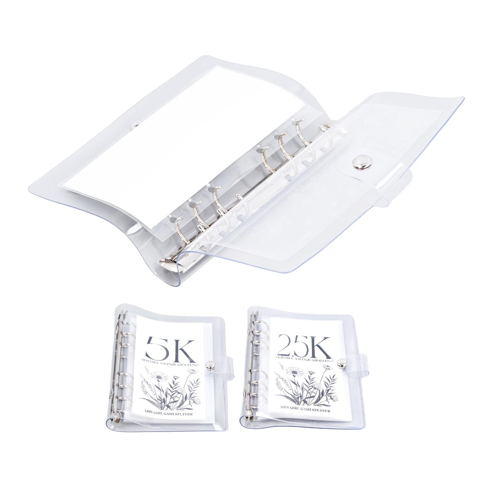 Бюджетная прозрачная мягкая водонепроницаемая портативная книжка из ПВХ с 6 отверстиями — фото 5