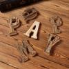 Together with Bark Solid Wood Retro Wooden English Letters Alphabet Number for Cafeteria Bar Home Decoration Vintage Diy Letter