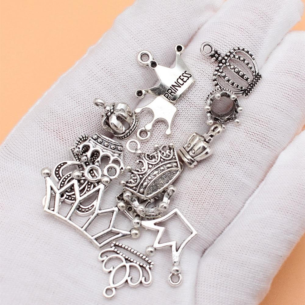 Charms Supplies For Jewelry Crown Jewelry Pendants 16pcs/set
