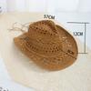 Summer Woven Denim Hat Outdoor Sun Shading and Sun Protection Straw Hat Women's Hollowed Out Large Eave Beach Hat