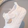 Spring Breathable Children Casual Canvas Shoes for Girls with Lace Bowtie Soft Sole Anti-slippery Toddler School Shoes White