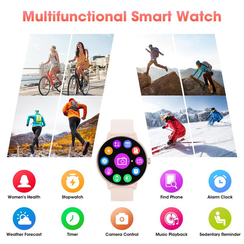 2024 Women Smartwatch Bluetooth Call 1.39 Inches Touch Screen Smart Watches for Men Health Monitoring IP67 Waterproof Fitness